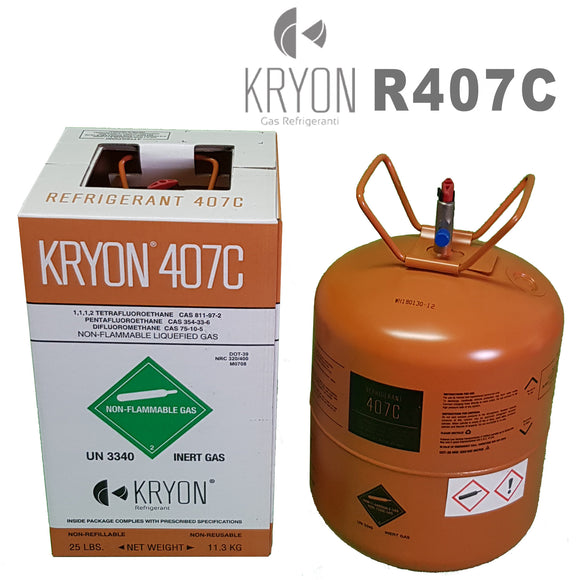 R407C Kryon® non-refillable cylinder - 25 lbs - MADE IN ITALY